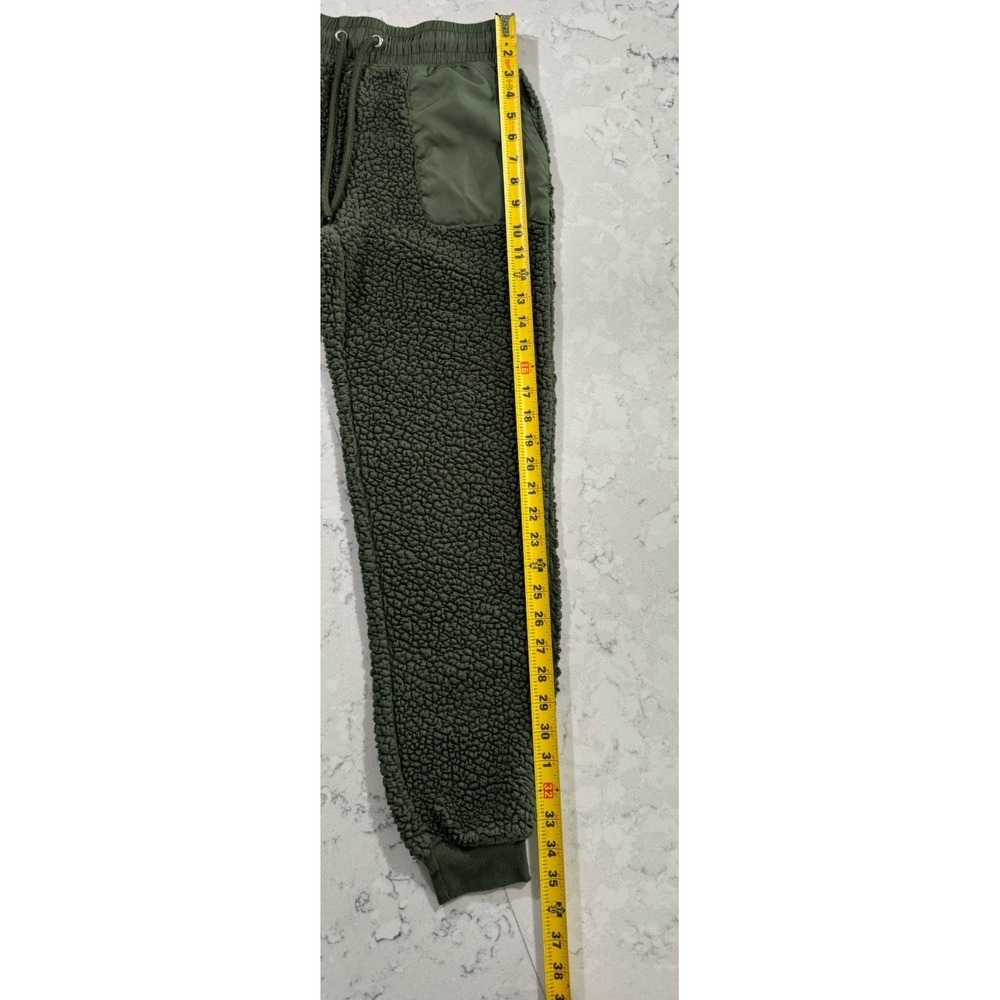 No Boundaries Joggers Womens XS Green Sherpa Fleece Athleisure Lounge Casual - Picture 7 of 7